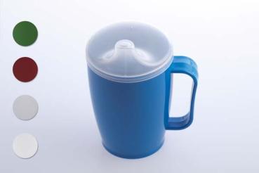 Trinkbecher-Set mit Griff und 2 Deckeln, blau